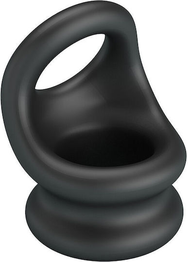 Crazy Bull Silicone Cock & Testicles Ring Black D-245241