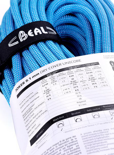 Beal 47493 Δυναμικό Σχοινί Ορειβασίας με Μήκος 60m Μπλε