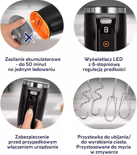 MPM Μίξερ με Πλαστικό Κάδο Μαύρο 150W