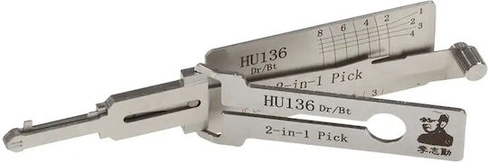 Lishi Original Hu136 Unealtă Auto Decodor 2-în-1 Pick Decodor Compatibil Renault Dacia Hu136 Plat 8-tăieturi 2-piste Uși Portbagaj