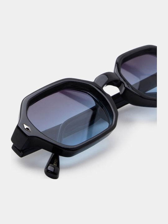 Luigi Unisex Sunglasses with Black Frame and Blue Lens 4863206