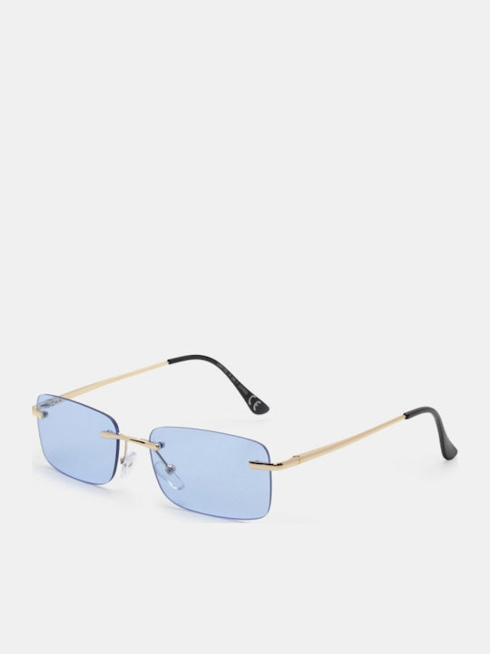 Luigi Ochelari De Soare Unisex Cu Ramă Metalică Auriu Și Lentile Albastru Deschis 4861530