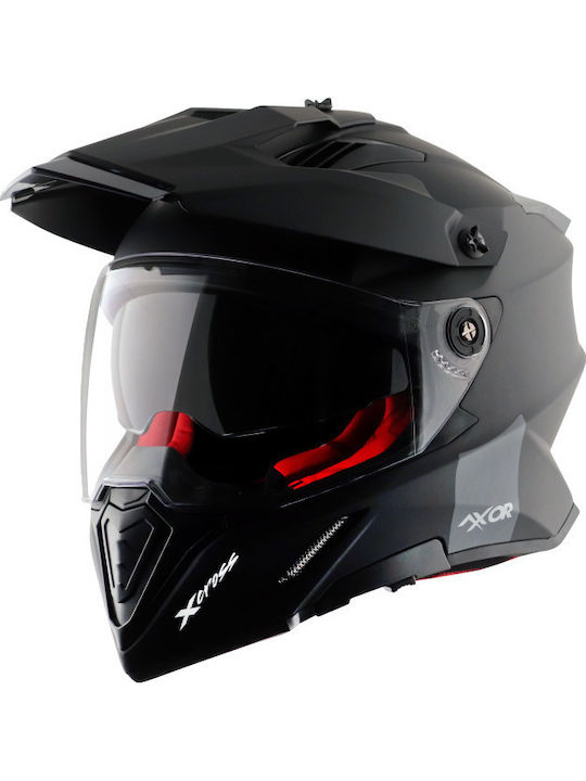 Axor X-Cross Dual + Gift Crossbody Bag Black Red Matte Motorcycle Helmet On-Off ECE 22.06 1600gr