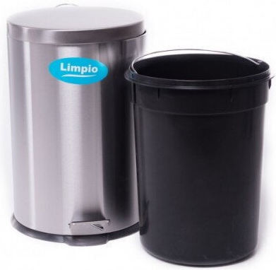 Limpio Limpio Mülleimer aus Inox mit Pedal Silber