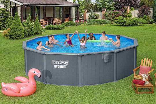 Bestway 561cs Hydrium Кръгъл Басейн PVC 27200л 549x132см Сив