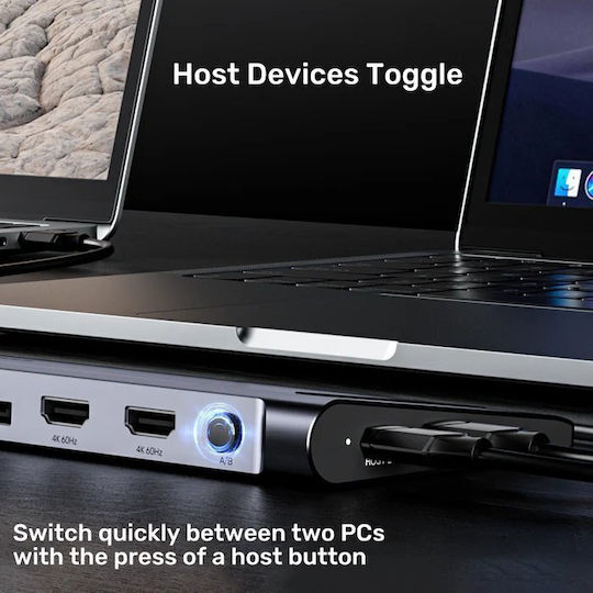 Unitek D1106A Comutator KVM și de Date cu USB-C / HDMI