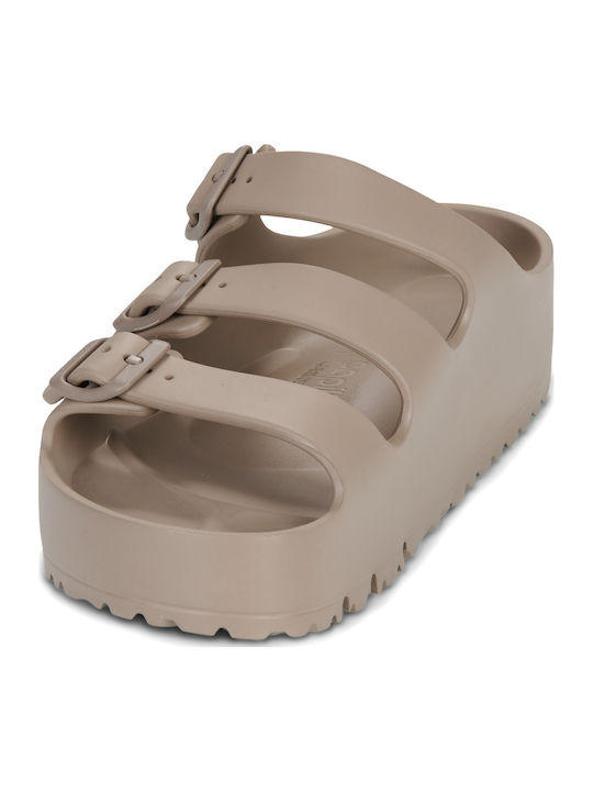 Florida Iii Flex Platform Eva Flip Flops in Sandal Style with Platform in Beige Colour