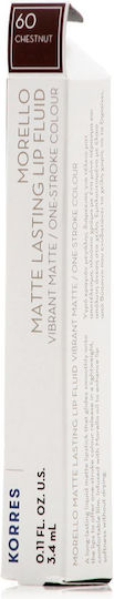 Korres Morello Matte Lasting Lip Fluid Дълготраен Течен Червило Мат 60 кестен 3.4мл