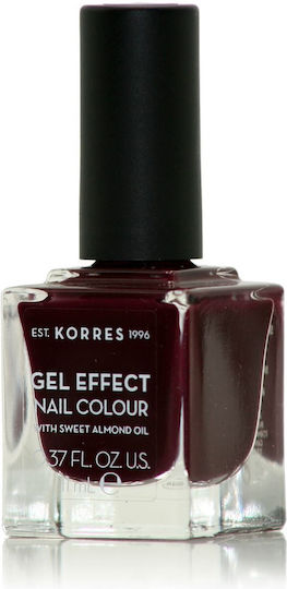 Korres Gel Effect Гланц Лак За Нокти Дълготрайно 57 Burgundy Red 11ml
