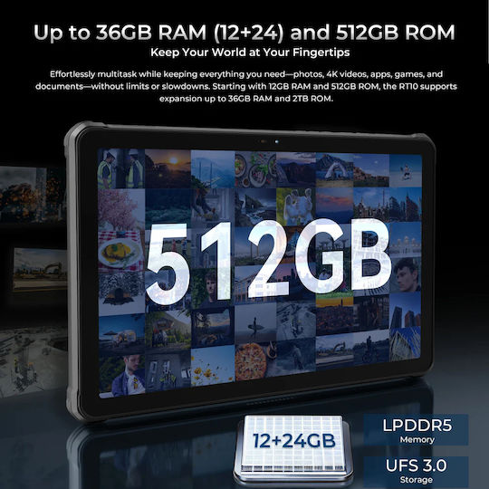 Oukitel RT10 5G 11" Tablet (12GB/512GB) Μαύρο