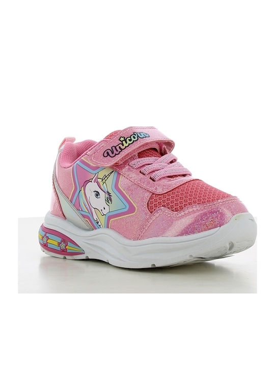 Unicorn Παιδικά Sneakers με Φωτάκια Φούξια