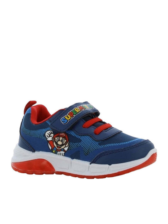 Kids Sneakers with Hoop & Loop Closure and Lights Blue