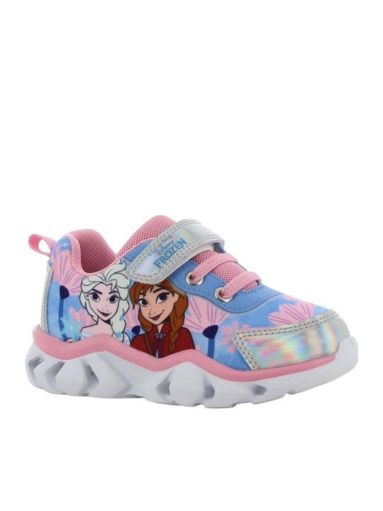 Kids Sneakers with Hoop & Loop Closure and Blue Lights