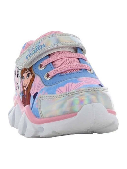 Kids Sneakers with Hoop & Loop Closure and Blue Lights