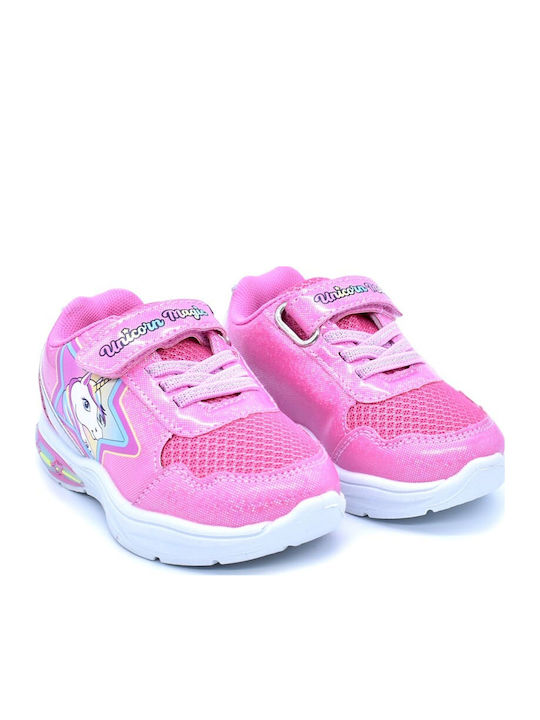 Unicorn Παιδικά Sneakers με Φωτάκια Φούξια