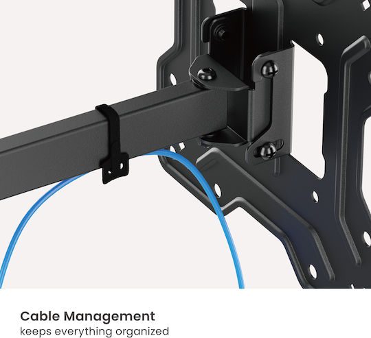 Powertech PT-1555 TV Wall Mount with Extension Arm up to 43" and 30kg Silver