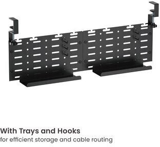 Brateck Cable Management Γραφείου Cc11-20-2 Μεταλλικό 768x63x307mm Μαύρο