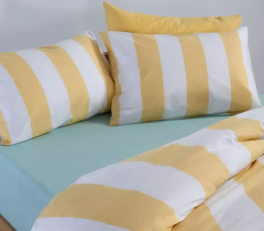 Nef-Nef Homeware Casual Double Bed Sheets Set 200x270cm Yellow 4 Pieces