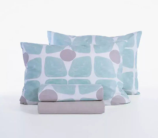 Nef-Nef Homeware Casual Bettlaken Set Für Einzelbett 170x270cm Türkis (3 Stück)