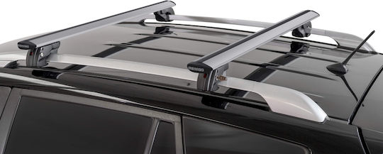 Menabo Bare de Acoperiș din Aluminiu pentru Audi 80 1991-1995 cu Picioare pentru Portbagaj de Acoperiș și Blocare Argintii