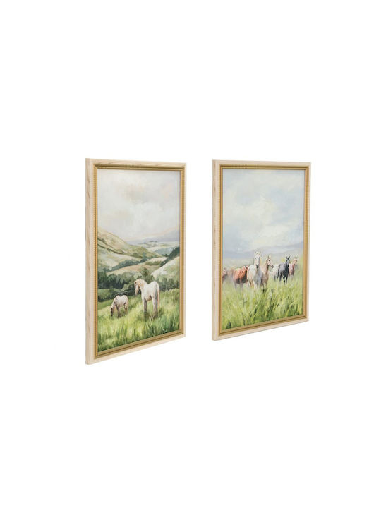 Artekko Δίπτυχος Πίνακας σε Καμβά 60x80cm