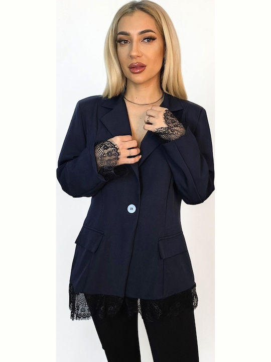 Langärmeliges Damenblazer Blau