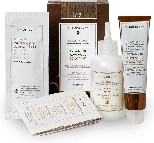 Korres Argan Oil Advanced Colorant Βαφή Μαλλιών Χωρίς Αμμωνία 7.1 Ξανθό Σαντρέ 50ml
