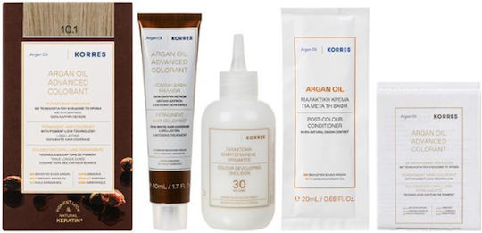 Korres Argan Oil Advanced Colorant Βαφή Μαλλιών Χωρίς Αμμωνία 10.1 Ξανθό Πλατίνας Σαντρέ 50ml