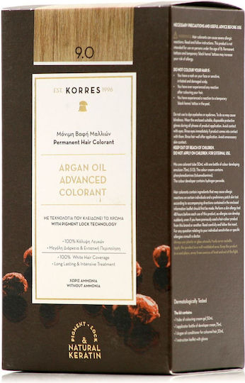 Korres Argan Oil Advanced Colorant Βαφή Μαλλιών Χωρίς Αμμωνία 9.0 Κατάξανθο Φυσικό 50ml