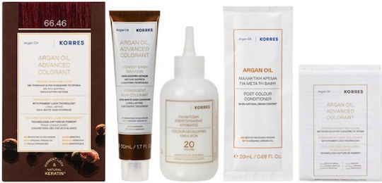 Korres Argan Oil Advanced Colorant Боя за Коса Без Амоняк 66.46 Интензивно Бордо Червено 50ml