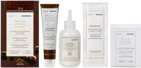 Korres Argan Oil Advanced Colorant Vopsea de Păr Fără Amoniac 6.4 Blond Închis Cupru 50ml