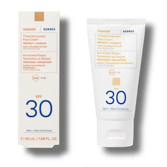 Korres Yoghurt Слънцезащитен Крем За Лице SPF30 С Цвят 50ml