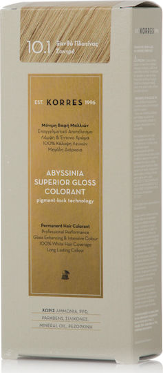 Korres Abyssinia Superior Gloss Colorant Vopsea De Păr Fără Amoniac 10.1 Blond Platinat Șandră 50ml