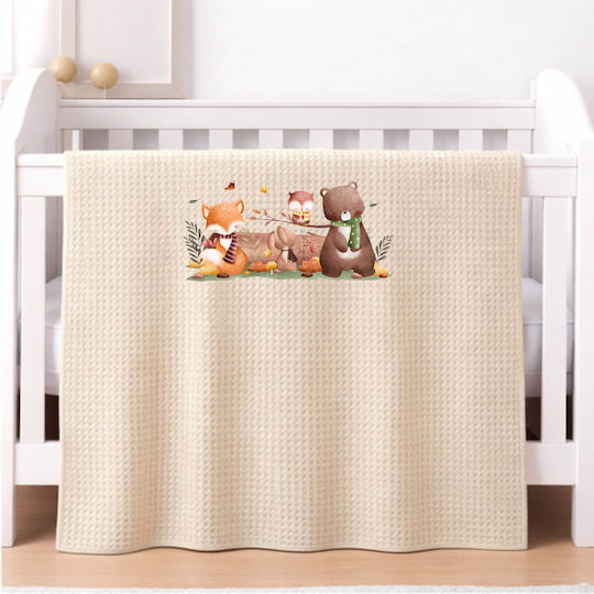 Astron Italy Babydecke Kinderbett Waffel Weiß 110x140cm