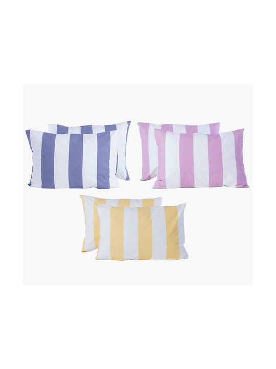 Nef-Nef Homeware Bamb.casual Vertia Pillowcase with Envelope Cover Mauve 52x72cm