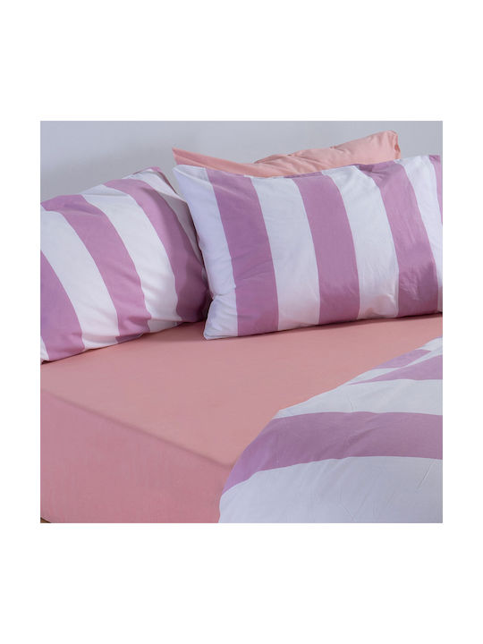 Nef-Nef Homeware Bamb.casual Vertia Pillowcase with Envelope Cover Mauve 52x72cm