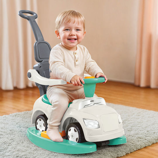 Dolu Unicorn Cars Ride On with Parental Handle for 12+ Months White
