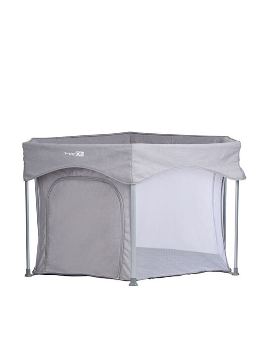 FreeOn Παρκοκρέβατο με Στρώμα Γκρι 74x117cm