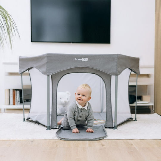 FreeOn Playpen With Mattress Gray 74x117cm
