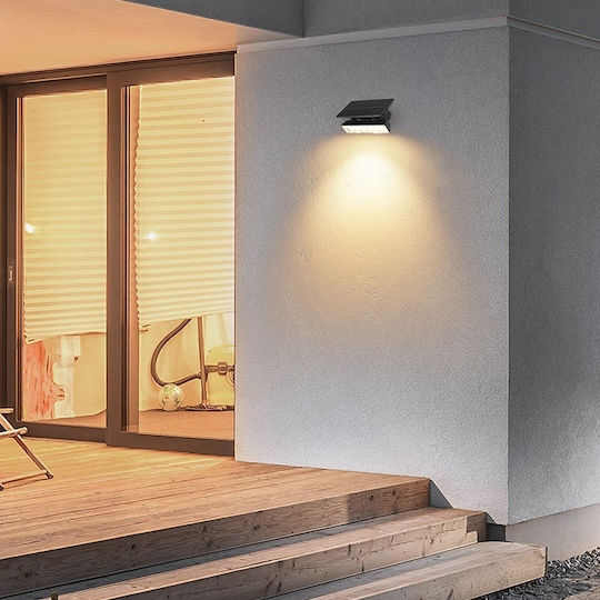 V-TAC Lumină Solară de Perete 0.9W 80lm cu Lumină Alb Cald 3000K IP65