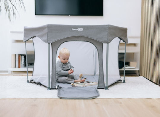 FreeOn Playpen With Mattress Gray 74x117cm