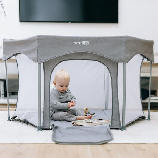 FreeOn Playpen With Mattress Gray 74x117cm