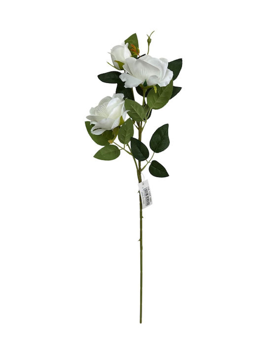 Three-Branch Plastic Rose Stem 65cm Orange 45005 Code 16365
