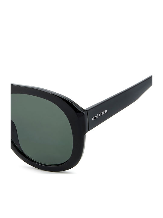 Prive Revaux Unisex Sunglasses with Black Horn-Rimmed Frame and Black Lens PR3007/S 7ZJ/QT