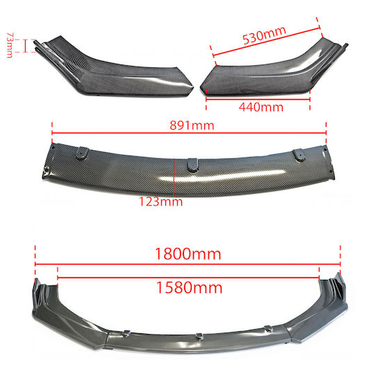 Extremo Tuning 3-piece Carbon Bumper Splitter Lightweight Durable Construction