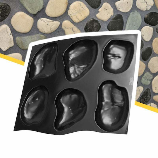 Matriță Reutilizabilă Contur Turnare Beton Amprentat Pardoseală Șablon Formă Piatră Decorativă Grădină Formă Piatră Plastic Dimensiune Între 12 Cm 20 Cm Negru