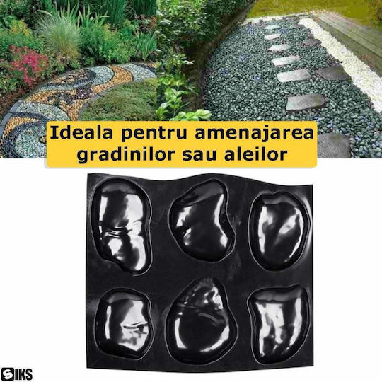 Matriță Reutilizabilă Contur Turnare Beton Amprentat Pardoseală Șablon Formă Piatră Decorativă Grădină Formă Piatră Plastic Dimensiune Între 12 Cm 20 Cm Negru