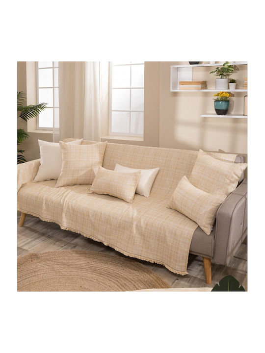 Teoran Urbino Armchair Throw Chenille 180x150cm Beige