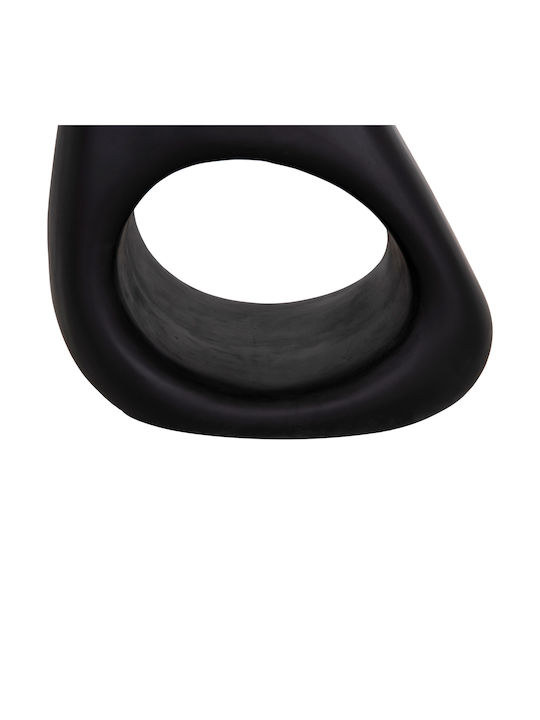 Beistelltisch Faserzement aus Massivholz Schwarz M60xP47xH59cm