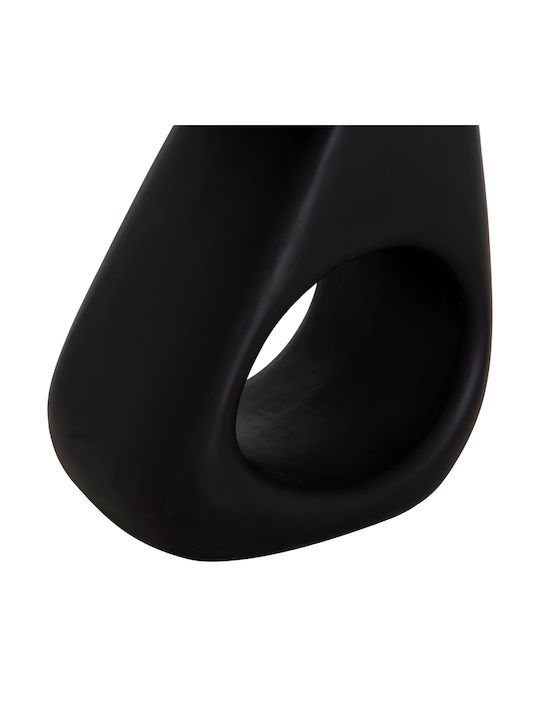 Beistelltisch Faserzement aus Massivholz Schwarz M60xP47xH59cm